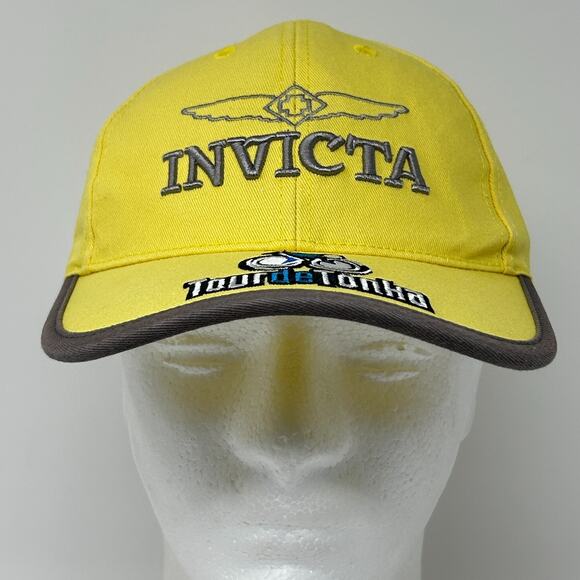 Invicta Tour de Tonka Hat Baseball Cap Cycling Cycler Bicycle Strapback Yellow - Picture 2 of 10